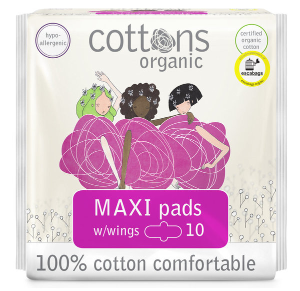 Cottons Organic compresa Maxi con alas 10u