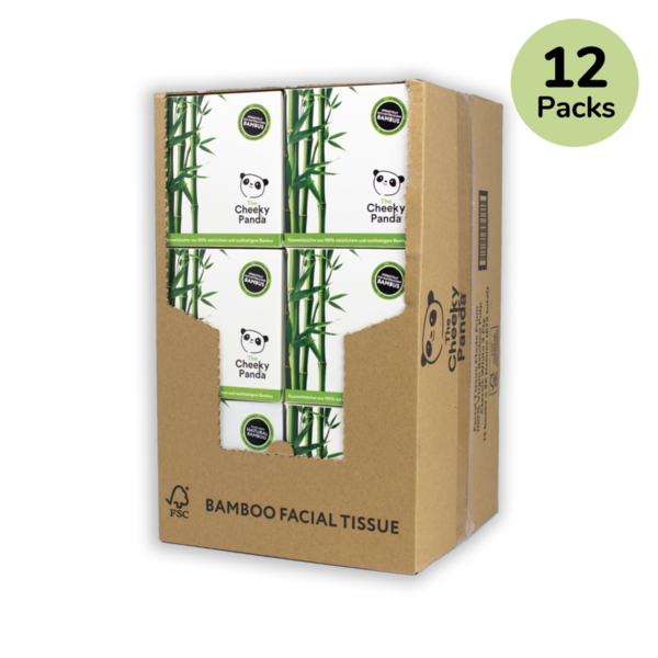 Cheeky Panda Cubo de pañuelos de bambú |12 cajas|