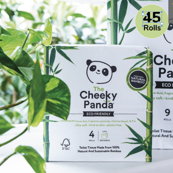 Cheeky Panda Papel higiénico de bambú |45 rollos|